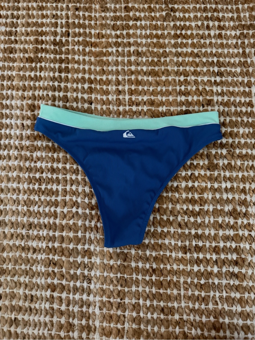 Quiksilver Women's Navy Bikini Bottom with Mint Waistband Accent